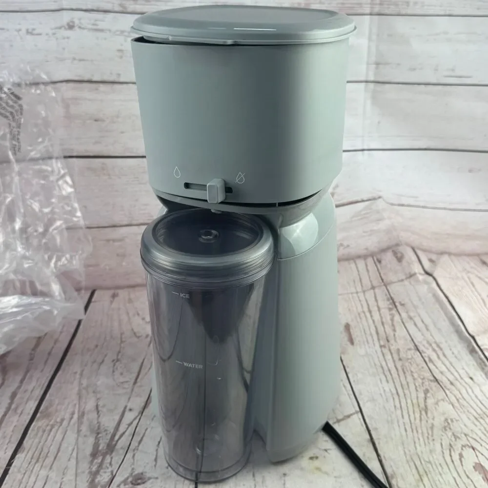 Mainstays Single Serve Iced Coffee Maker 20 Oz Soft Silver
